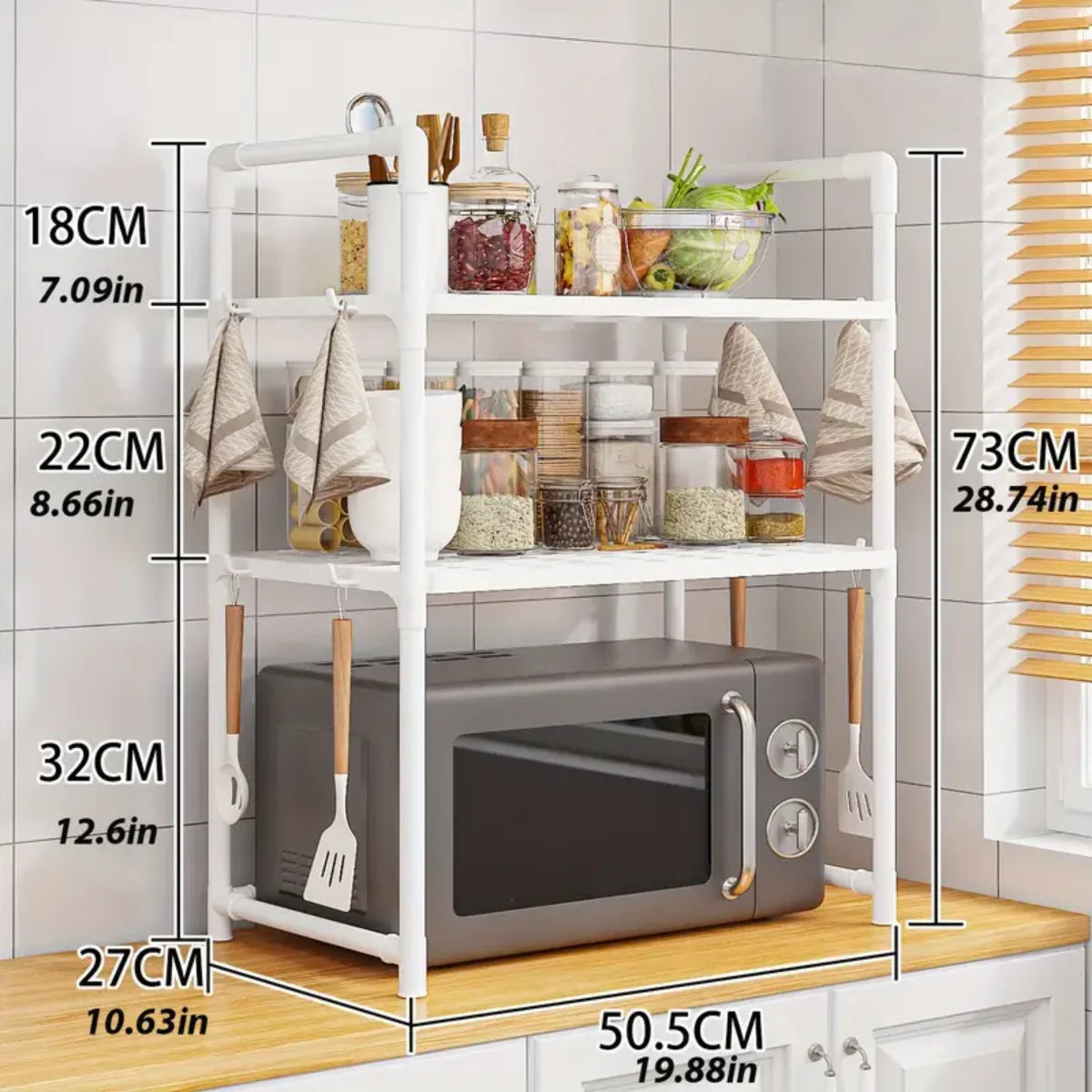 Kitchen Multifunctional 2 Tier Storage Rack
