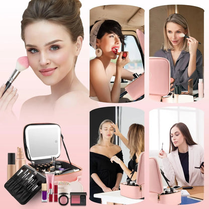 Travel Makeup Bag With Led Mirror