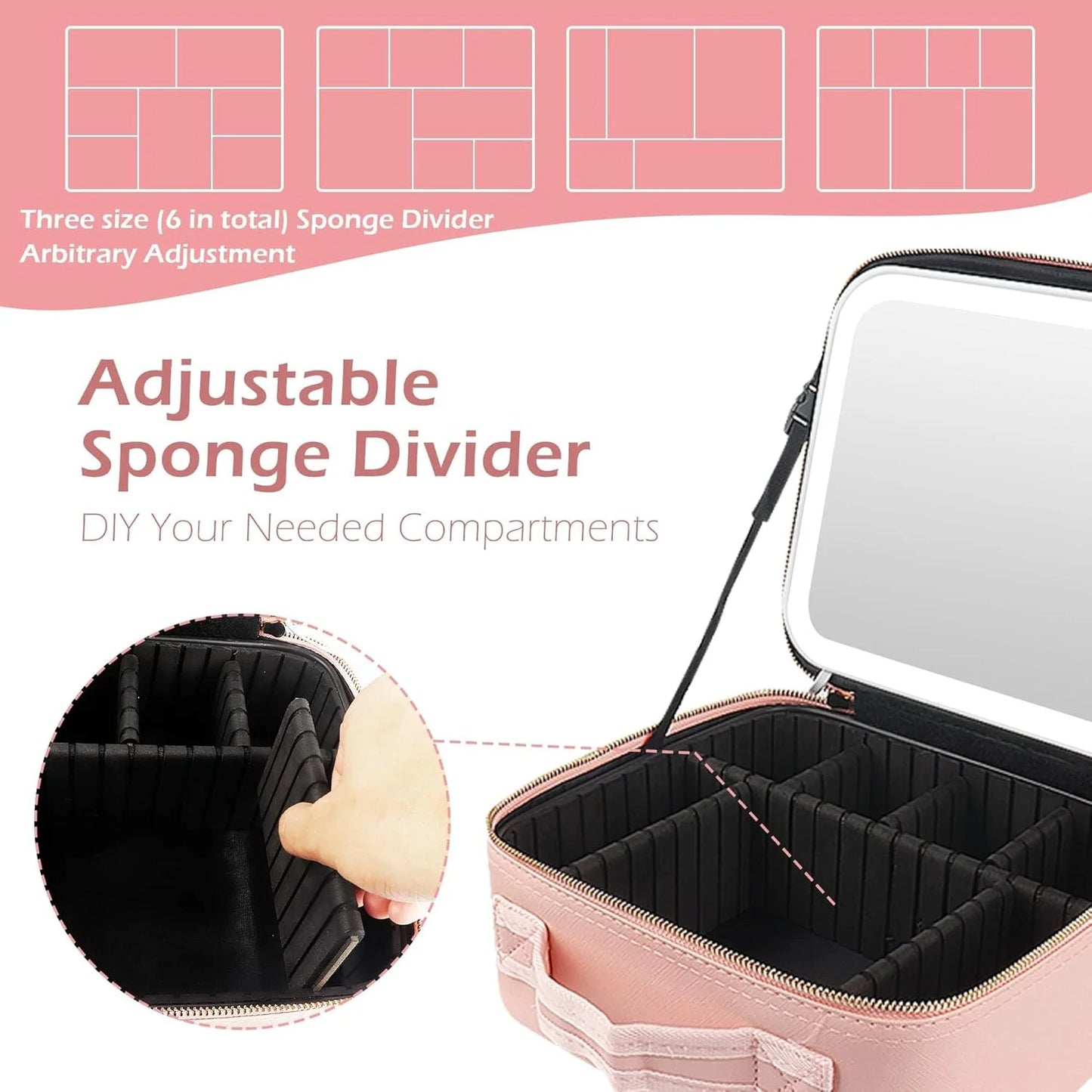 Travel Makeup Bag With Led Mirror