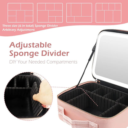Travel Makeup Bag With Led Mirror
