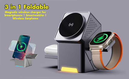 New Generation 3-in-1 Magnetic Pop-up Design Wireless Charger