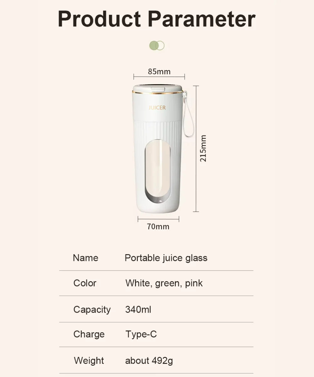 340ML Portable Juicer With Led Screen