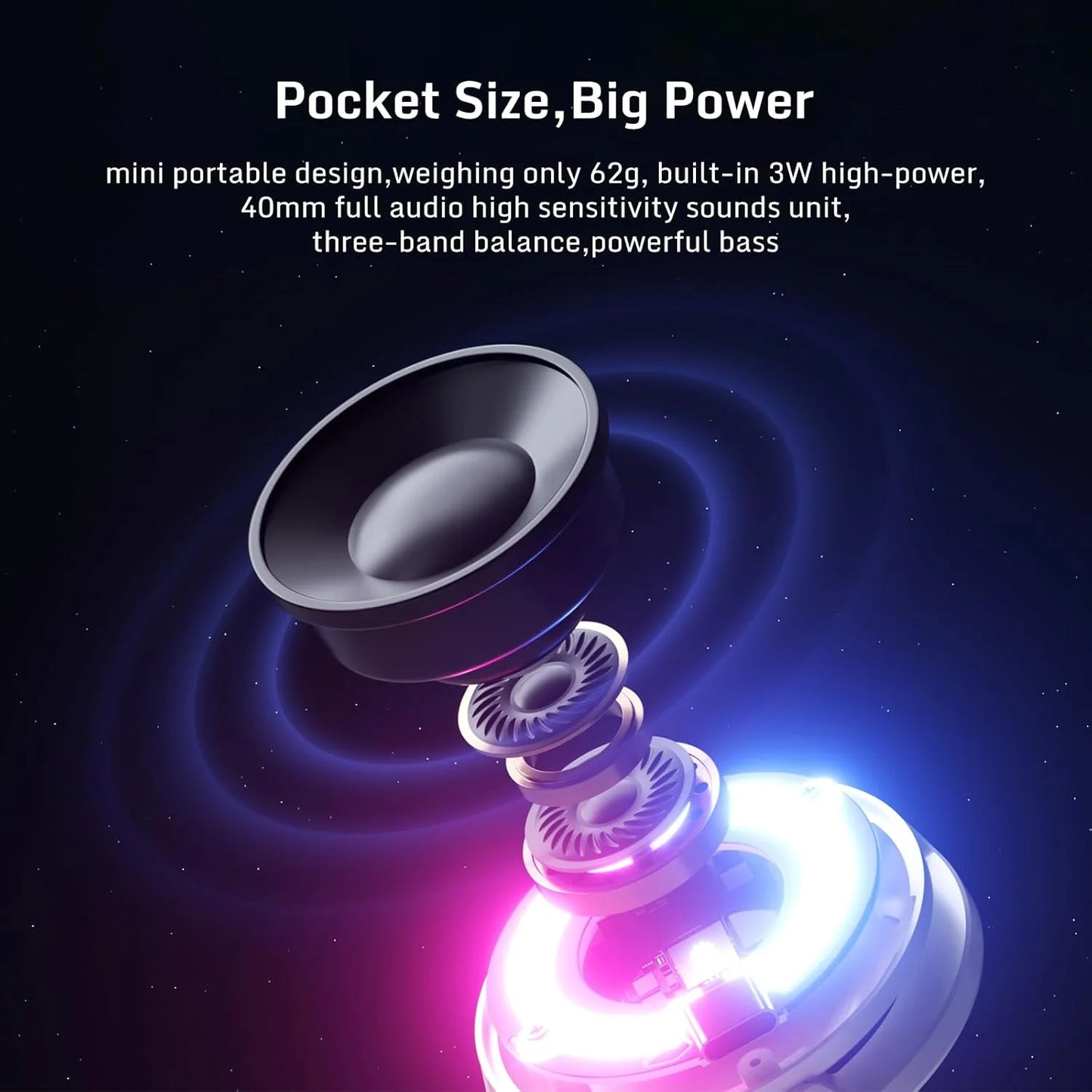 Mini RGB Bluetooth Magnetic Speaker